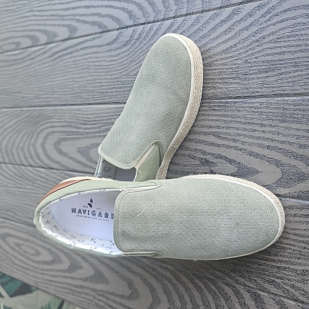 Navigare Italian Yachting loafers/boat shoes pale green Men's size 10